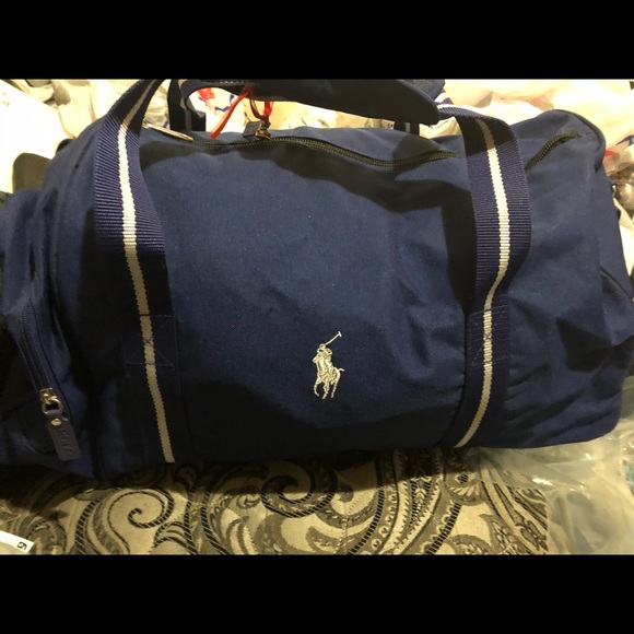 ralph lauren blue duffle bag